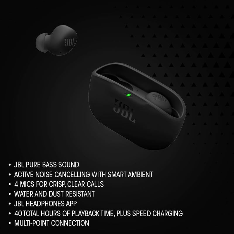 Vibe Buds 2 JBLVBUDS2WHT True Wireless Noise Cancelling Bluetooth Earbuds Weiß