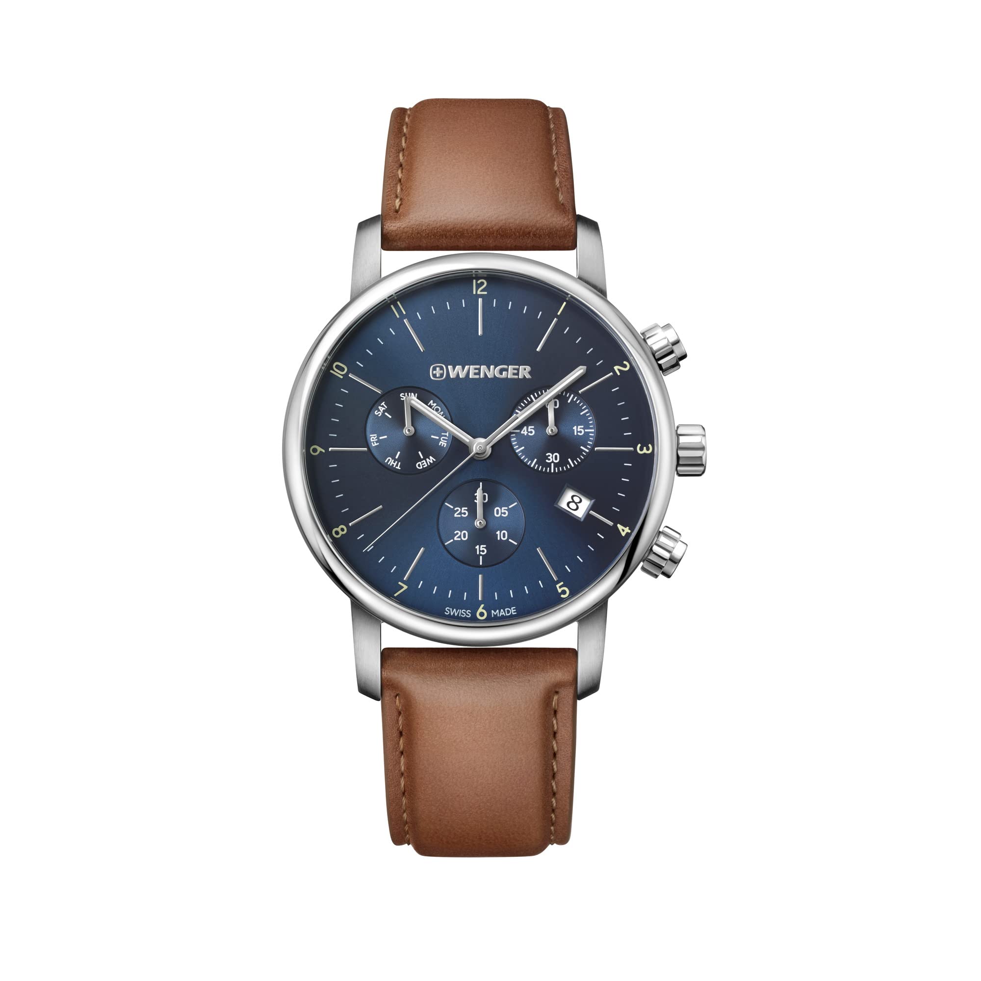 Wenger Urban Classic Chrono Mens Analogue Quartz Watch with Leather Bracelet 01.1743.104 — image 1