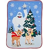 Rudolph The Red Nose Reindeer Kids Holiday Christmas Bedding Super Plush Cozy Throw, 46 in x 60 in, (Officially Licensed Product) by Franco