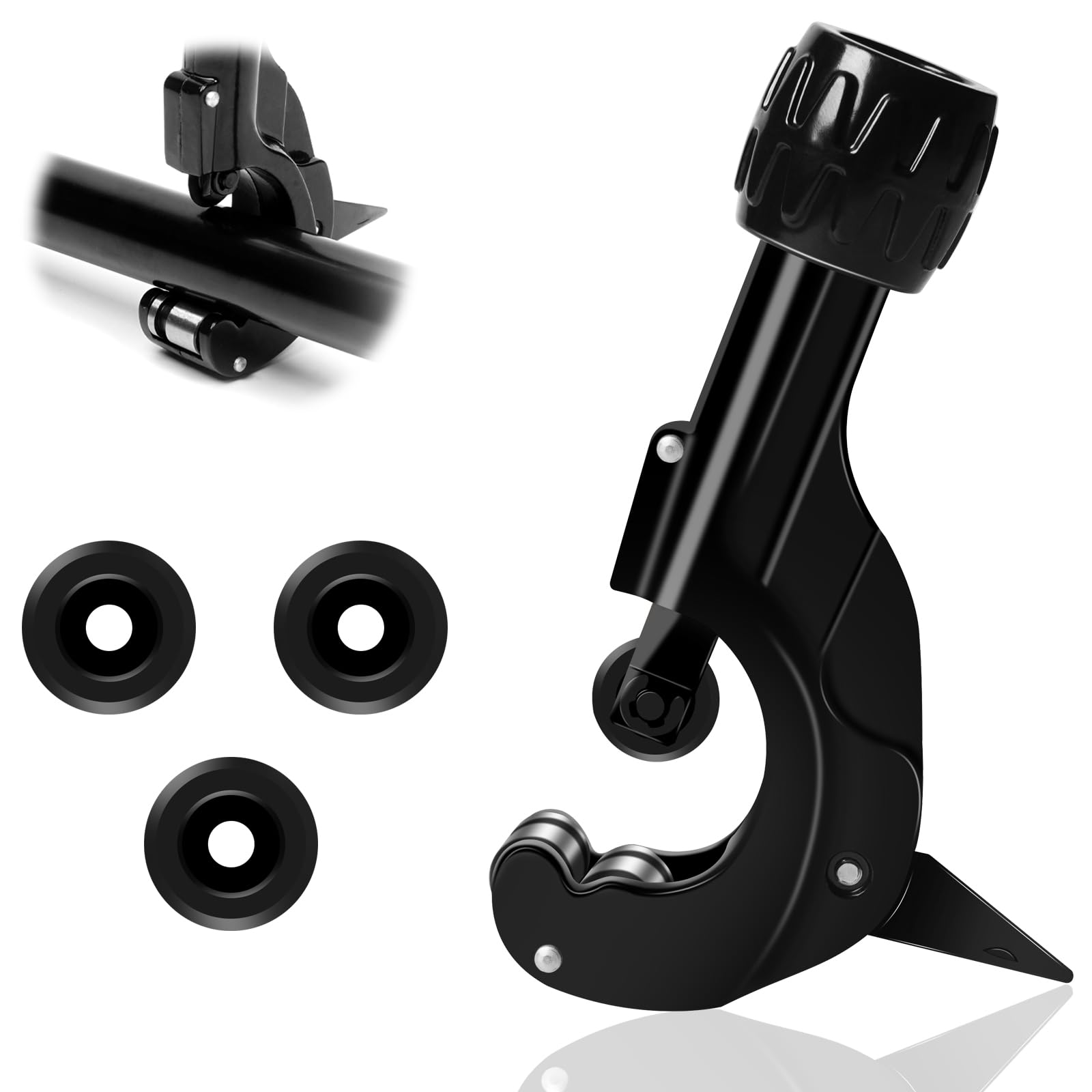 Pipe Cutter Tube Cutter, 3-35mm Adjustable Tubing Cutter with 3Pcs Spare Wheels, PVC Cutting Tool for Cutting Copper, Plastic, Aluminum, Stainless Steel, Bicycle Tube