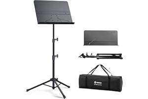 Vekkia Sheet Music Stand-Professional Portable Music Stand with Carrying Bag,Folding Adjustable Music Holder,Super Sturdy sui