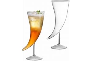 VALICLUD Horn-Shaped Goblet Glasses 9.09 Inch Transparent Glassware for Cocktails Home Bar Restaurant Decor