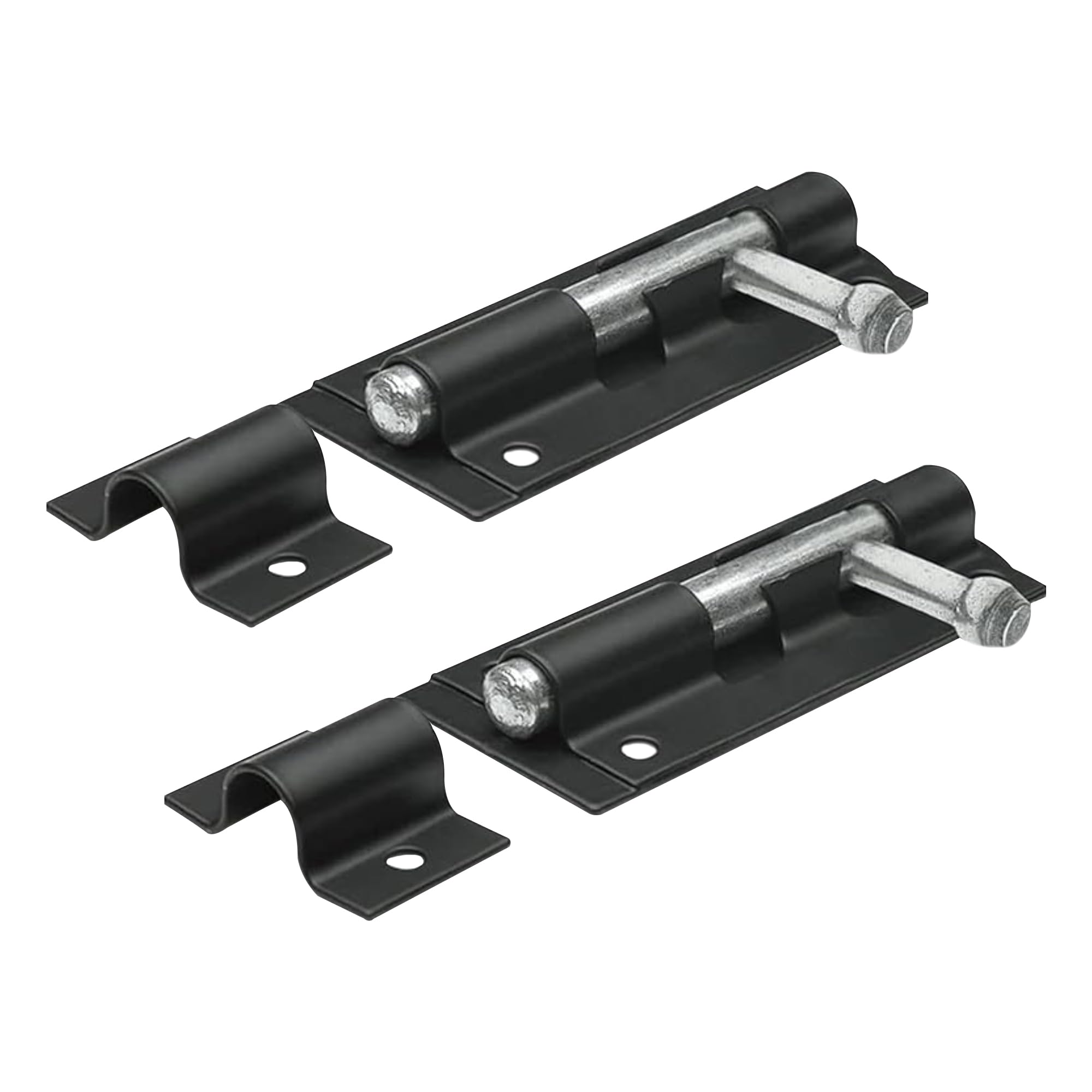 Primes DIY 4 PCS Heavy Duty Tower Bolt with Screws Black (6"), Door Lock Bolt, Strong Black Coated Door Barrel Bolt, Durable Slide Bolt for Increasing Security on Garden Gates & Shed Doors Pack of 2 — image 1