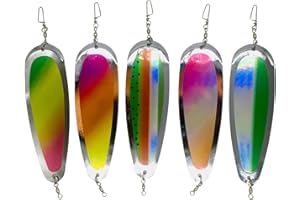 KOKOPROS Hyperglow Teardrop Flashers for Kokanee & Salmon Fishing - Reflective Chrome Finish - Multiple Sizes & Colors - Durable Metal Construction - Enhanced Visibility Lure