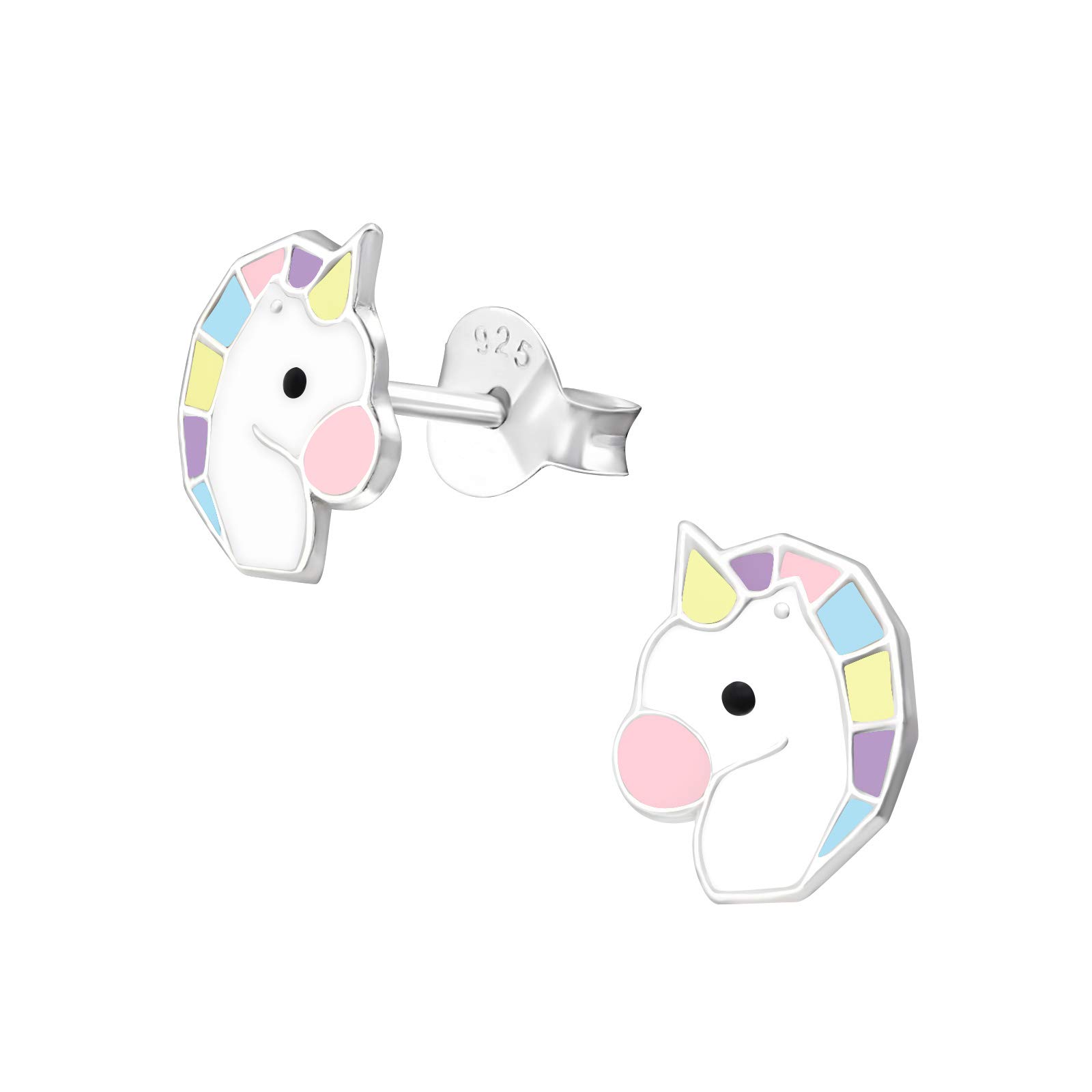 925 Sterling Silver Lightweight Hollow-Back Unicorn Stud Earrings for Women & Girls – Cute Fantasy Jewellery Gift Boxed