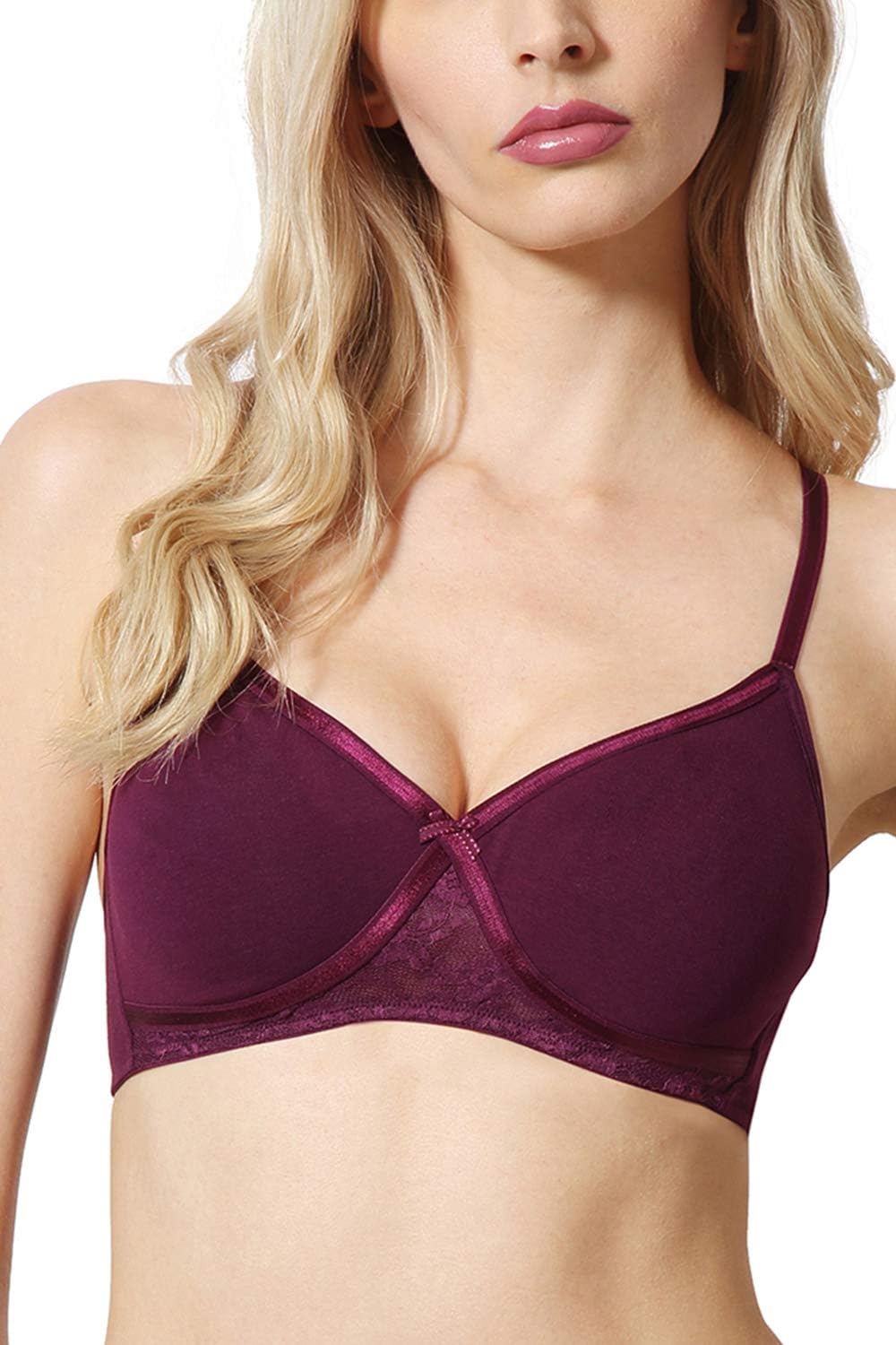 Van HeusenWomen's Cotton Non-Padded Wireless Crossover Bra - Full Coverage, Anti Bacterial, Plush Back No Slip Strap