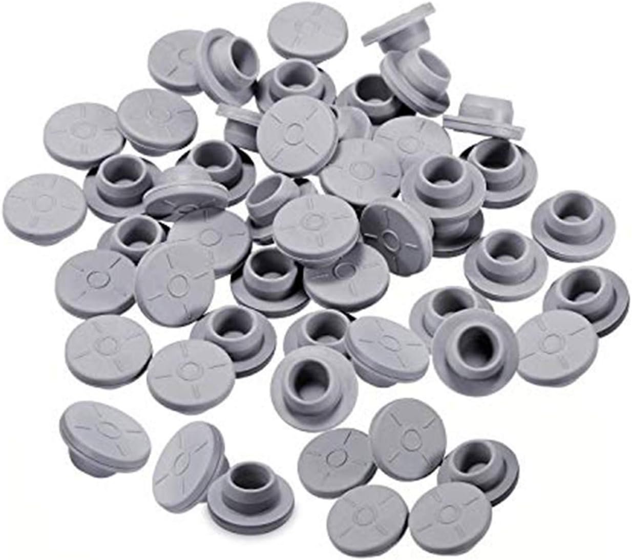 FORSUN 20mm Mushroom shape Self Healing Injection Ports ，Rubber Bottle Stoppers (100 peices) for Glass bottle and liquid culture production Jars(Steam Sterilization safe)