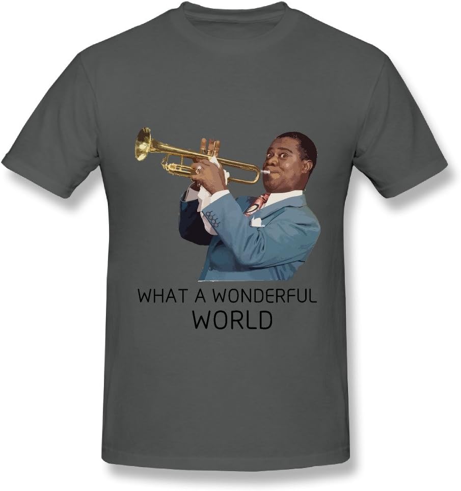 Louis Armstrong What A Wonderful World T-Shirt Tshirt Tee Male DeepHeather