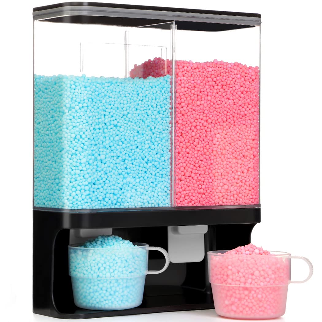 Photo 1 of Laundry Detergent Dispenser, Conworld Wall-Mounted Scent Booster Beads Dispenser for Laundry Organizer, Laundry Powder Container, Rice Dispenser, Suitable for Laundry Scent Beads, Black