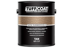 Tuff Coat UT-117 Tan - 1 Gallon: Medium Texture, Non-Submersible, Water-Based, Rubberized Non-Skid Coating