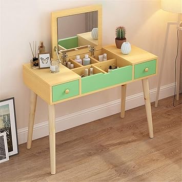 Amazon Com Hizljj Vanity Set With Flip Top Mirror Makeup Dressing Table Writing Desk Easy Assembly Minimalist Storage Table Multifunctional Makeup Cabinet Stylish And Functional Modern Furniture Furniture Decor