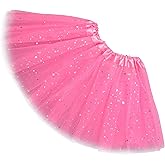 Womens Adult Sparkle Elastic 3 Layered Tulle Tutu Skirt