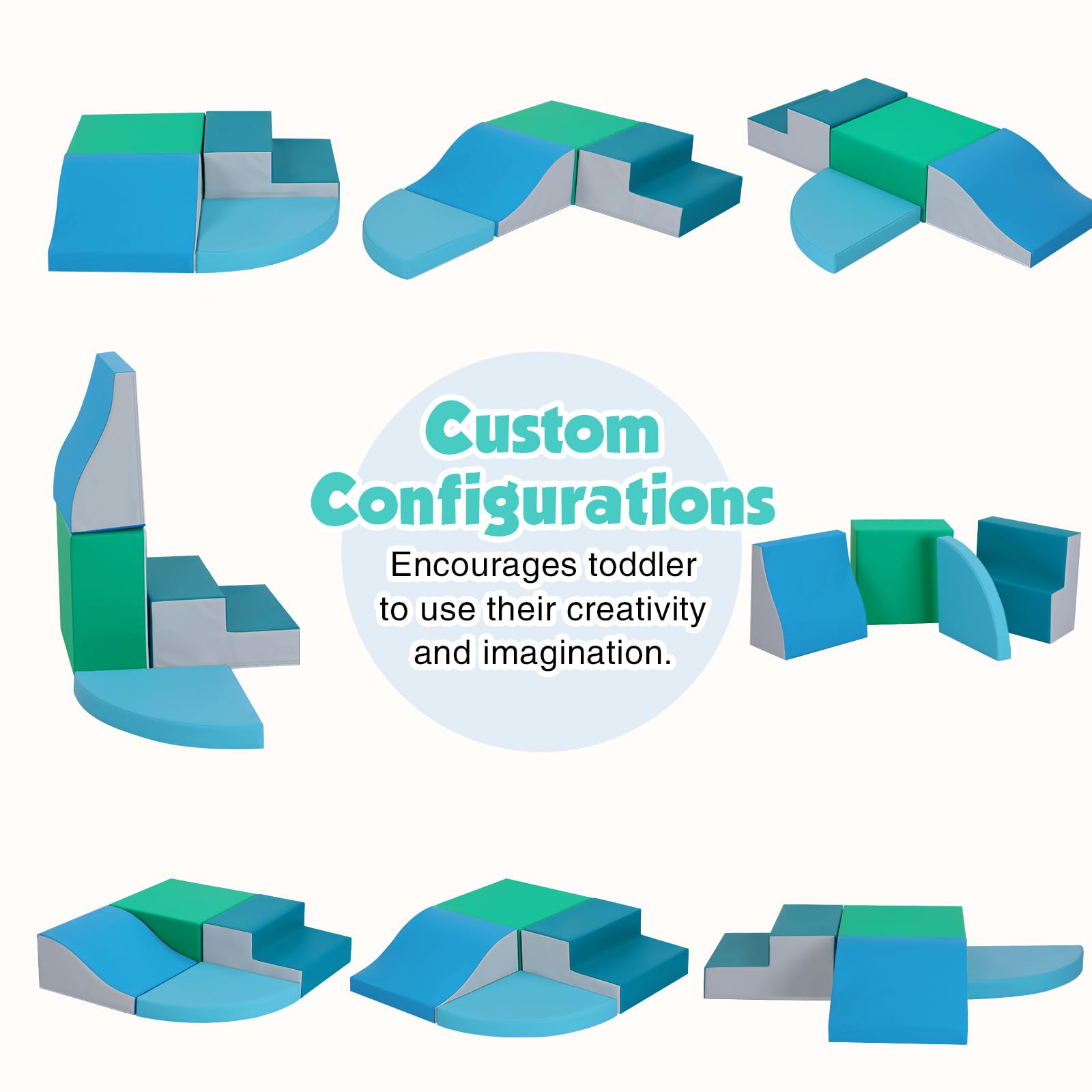 4-Pieces Climbing Toys for Toddlers: PU Leather - Soft Play Climbing for Toddlers - Foam Climbing Blocks for Crawling and Sliding Indoor Playground for Kids