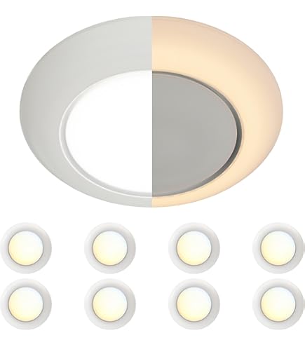 JULLISON 6 Inch LED Low Profile Disk Light with Night Light