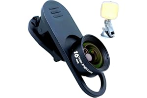 FOTOZ TECH FotoZ Pro Lens kit with Rechargable LED Fill Light, Wide Lens, Macro, Clip for iPhone Android Smartphone Tablet for Vlogger, Tiktok, Video Conference, Lighting for Web cam with Clip on Selfie Light