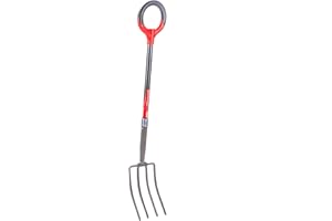 Radius Garden 25311 Pro-Lite Ergonomic Carbon Steel Digging Fork, Red
