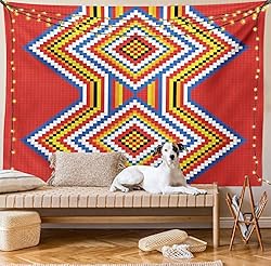 Ambesonne Tribal Tapestry, Traditional Style Mosaic