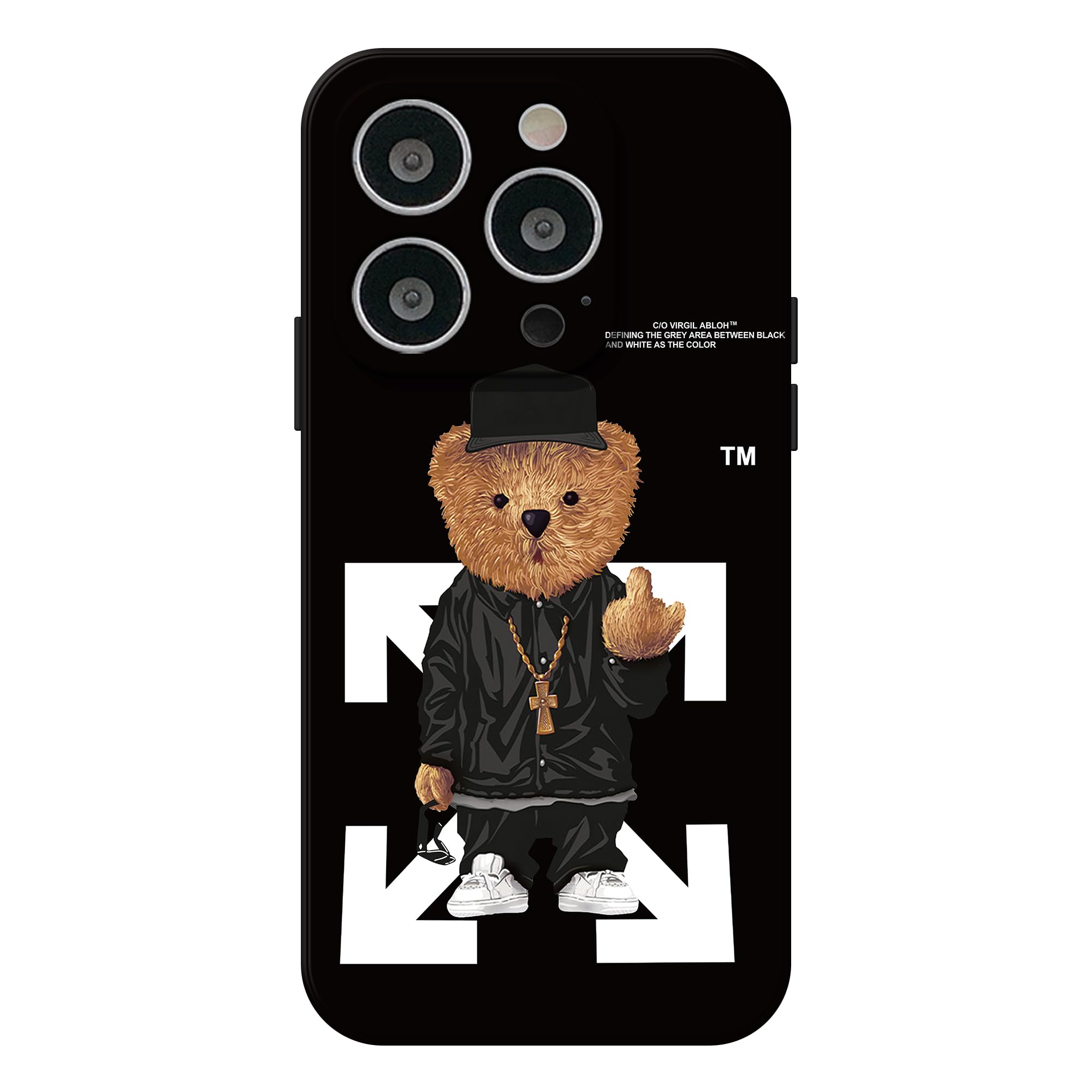 PSUJAO Cool Case Compatible with iPhone 16 Pro case,Designer for Boys,Funny Aesthetic Soft Silicone Gel Rubber Shockproof Cover Full Body Drop Protection (for iPhone 16 pro) Black