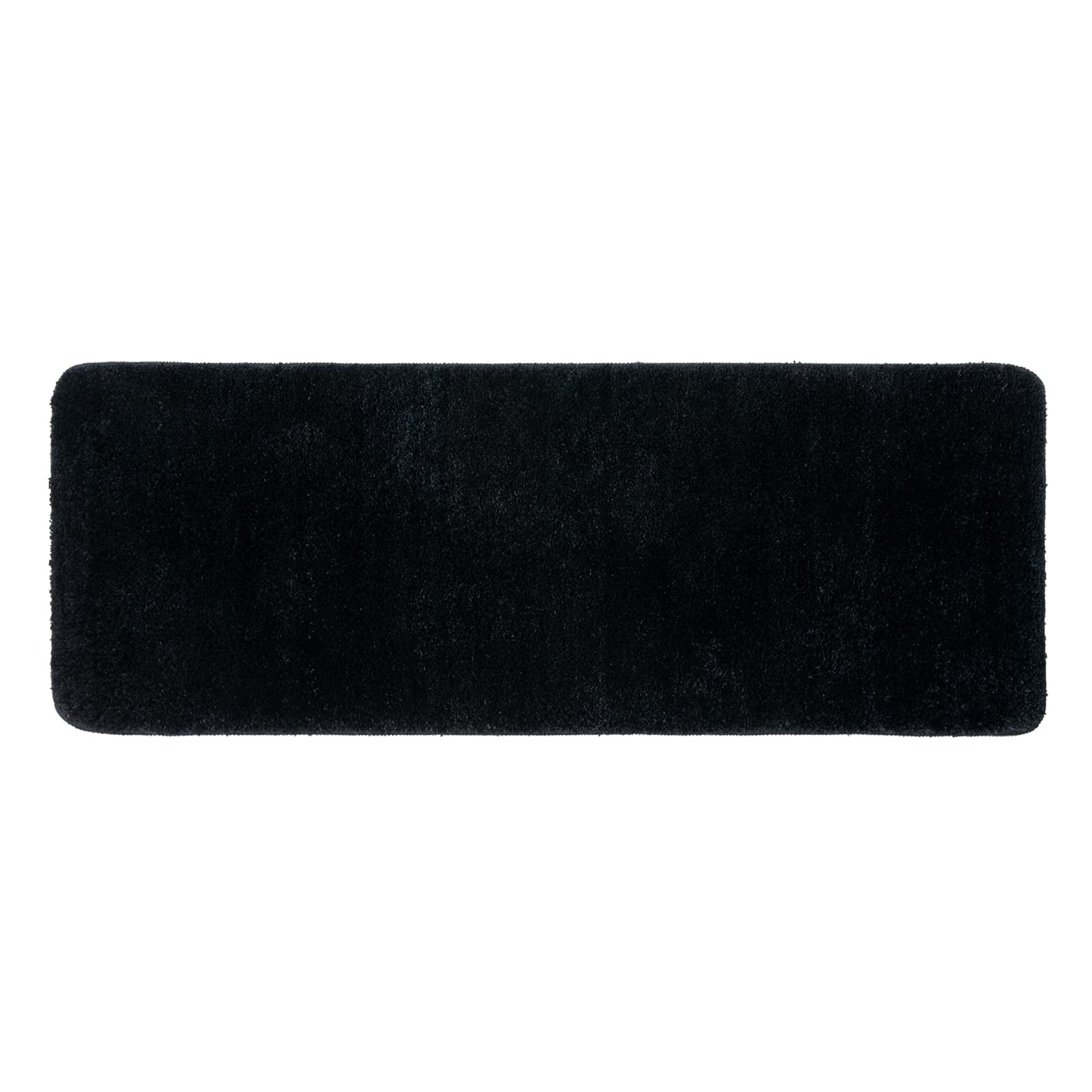 MIULEE Bathroom Rug Entrance Mat Shower Mat Non-Slip Tabis Absorbent Soft Microfibre Toilet Bath Tub Outlet Kitchen Living Room Bedroom Black 45 x 120 cm