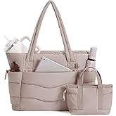 Wandering Nature Work Tote Bag with Cup Holder, Nurse Bag 2 Set, 15.6" Laptop Compartment & Trolley Sleeve for Women, Travel