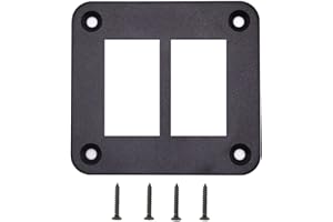 HOKAAER 2 Way Rocker Switch Panel Housing Holder, Rocker Toggle Switch Panel Housing Bracket, Black Waterproof Anodized Aluminium Panel, with Screws for Car Marine Boat Truck RV SUV ATV UTV