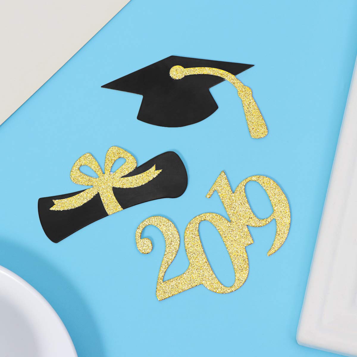 Napravi Rs Or Noir Bestoyard 19 Graduation Cupcake Toppers 24pcs Certificat De Cap De Graduation En Forme De Choix De Gateaux Pour Des Fournitures De Fete De Remise Des Diplomes Caissettes De Decoration