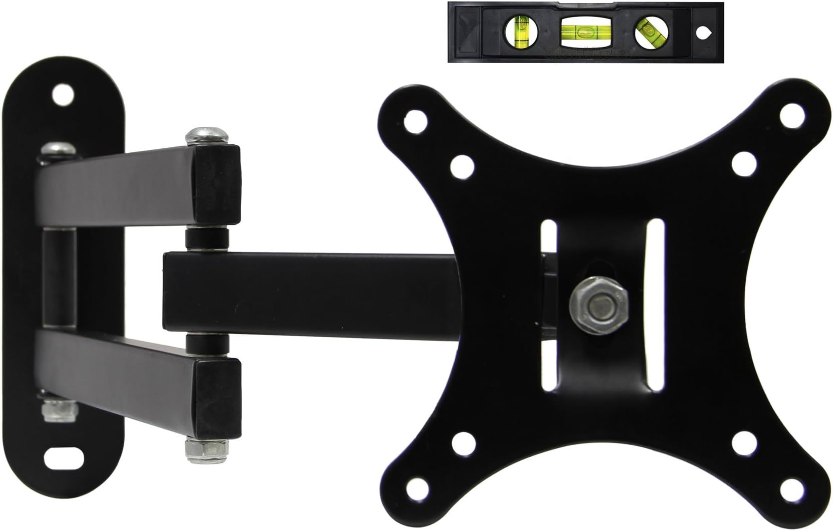 Ryehaliligear Full Motion Articulating Swivel Tilting Single Flat Screen LCD TV Wall Mount Bracket for 14"-24" Flat Screen Displays, VESA 75 and 100 Compatible, 40 lb Capacity Black