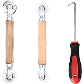 Screen Repair Tool Set, 3 Pcs Window Screen Rolling Tool, Screen Tight | Metal,Nylon Window Screen Spline Roller Tool, Screen Roller with Bearing for Install,Replace Window Screens,with Removal Hook