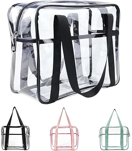 Neceser De Viaje Transparente Impermeable - Bolsa De Aseo Grande 32x21x16 Cm Con Compartimentos Seco/Húmedo