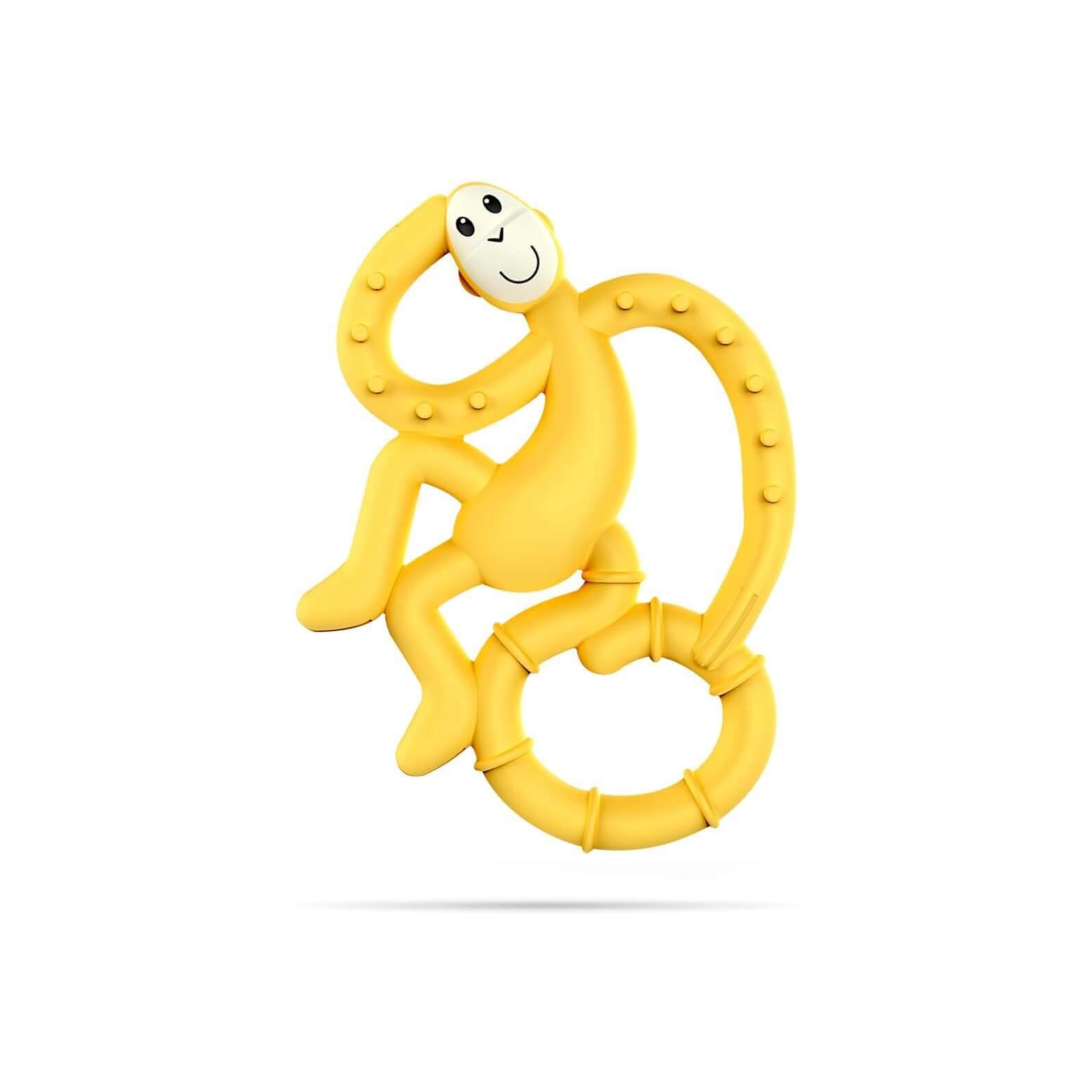 Matchstick Monkey, Antimicrobial Silicone Teether, Easy to Grip, BPA Free, 3 Months Old Plus, 10 cm, Yellow Mini Monkey