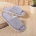 FEET FEEL Men's Cowboy Canvas Slip-on Slippers Non-slip Sandal Moisture Wicking House Slippers Grey