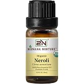 Nirvana Nurture Neroli Essential Oil, USDA Certified Organic, 100% Pure Undiluted, Aromatherapy Oil for Diffuser, Hair &amp; Skin Care