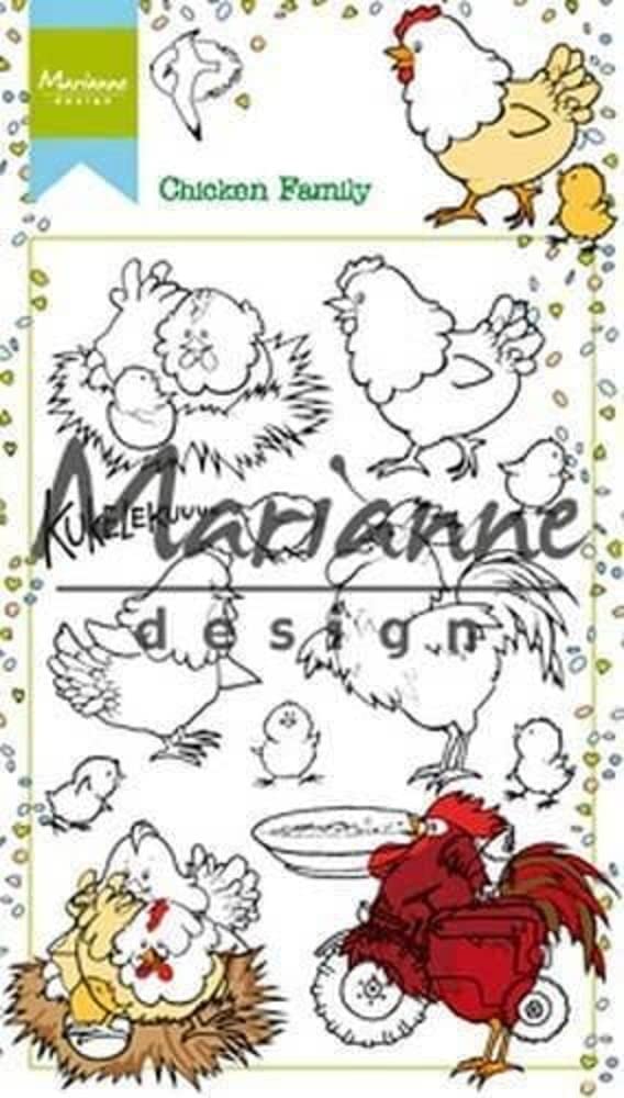 Marianne Design Hetty's Chicken Family Clear Stamp Set, Synthetic Material, 18.6 x 10.9 x 0.4 cm