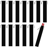 ARPOVIST 12 Pcs Velvet Drawstring Hand Fan Bags,Black Fabric Folding Fan Sleeves, Protective Pouch for Wedding, Party Favors, Gift Wrap & Travel Storage (14 x 2.5 Inch)