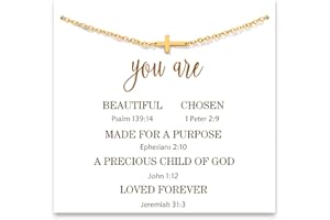 KUNNIAKIR Easter Basket Stuffers, Christian Easter Gifts Cross Bracelet for Women Adult, Religious Bracelet Gifts for Mom, Grandma, Daughter, Granddaughter, Inspirational Faith Jewelry for Friends Sister