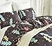 Fire Kirin Soft Duvet Cover Sets 3PC (1 Duvet Cover + 2 Pillowcases) Christmas Tree and Snow Printed Bedding Set for Boys Girls Women Men (Black/Queen)