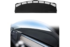 TSLAUCAY Full-Cover Dashboard Cover Mat for Model Y 2024-2020 and Model 3 2023-2017 1 PCS Suede Model Y Dashboard Cover 3D Prevent Vertigo Model 3 Dash Pad with Honeycomb Air Vents