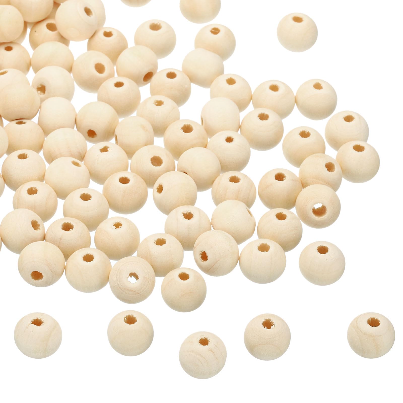 PATIKIL 12mm Natural Wood Beads, 350 Pack Unfinished Wooden Beads Round Loose Beads Spacer Beads for DIY Craft Jewelry Making Home Decoration