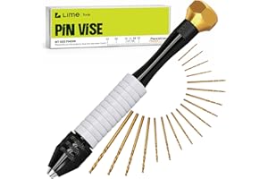 CRAFT911 Pin Vise Hand Drill Manual - Jewelry w/Micro Drill Bits (0.8mm-2.5mm) - Rotary Craft Drill for Jewelry Making, Resin