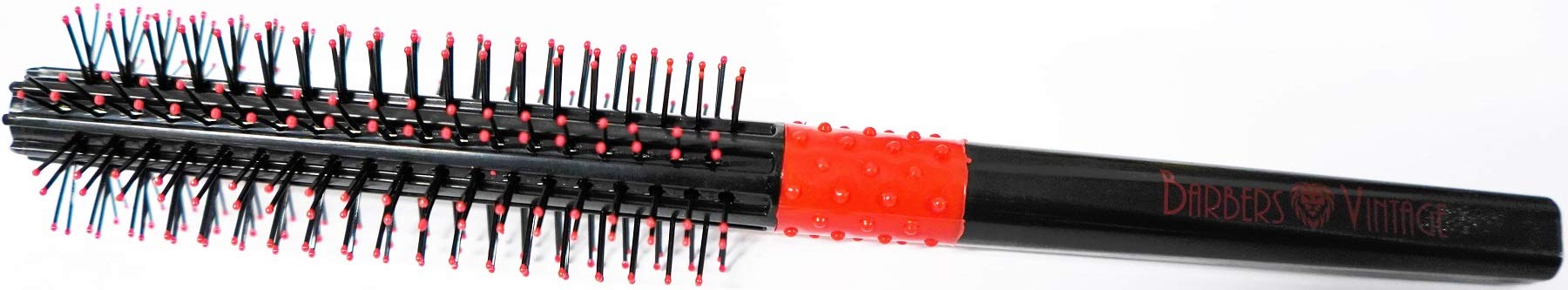 Barbers Vintage Quiff Roller Styling Brush For Men Black/Red