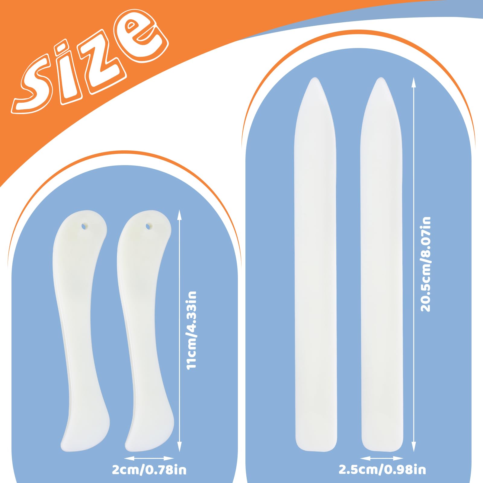 WONVOC 4 Pcs Bone Folders, Crease Makers, Scoring Tool, Plastic Bone Folder Paper Creaser, Folding Bookbinding Tool, Origami Tools for Making Paper Crafts Quilting Leathercraft Bookbinding