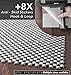 A2S-Grip Area Rug Pad Non Slip 2X Thickness: 9pcs System Rubber Rug Mat + 8X Rug Anchors Extremely Strong Hold No Residue Carpet Anti-Skid Stickers Hook & Loop (2X4-Feet)