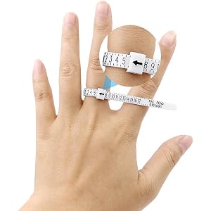 Adjustable Ring Sizer Measuring Tool - Flexible Measuring Band with Clear Scale for Accurate Jewelry Sizing, Portable & Reusa