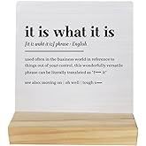 Absnfatu It is What It is Sign, Inspirational Signs, Inspirational Office Decor, Funny Desk Signs, Motivational Desk Decor, Office Gift for Friend Coworker Employee