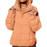 Fazortev Womens Oversized Puffer Jacket Quilted Dolman Hoodies Pullover Long Sleeve Lightweight Warm Tops Coat