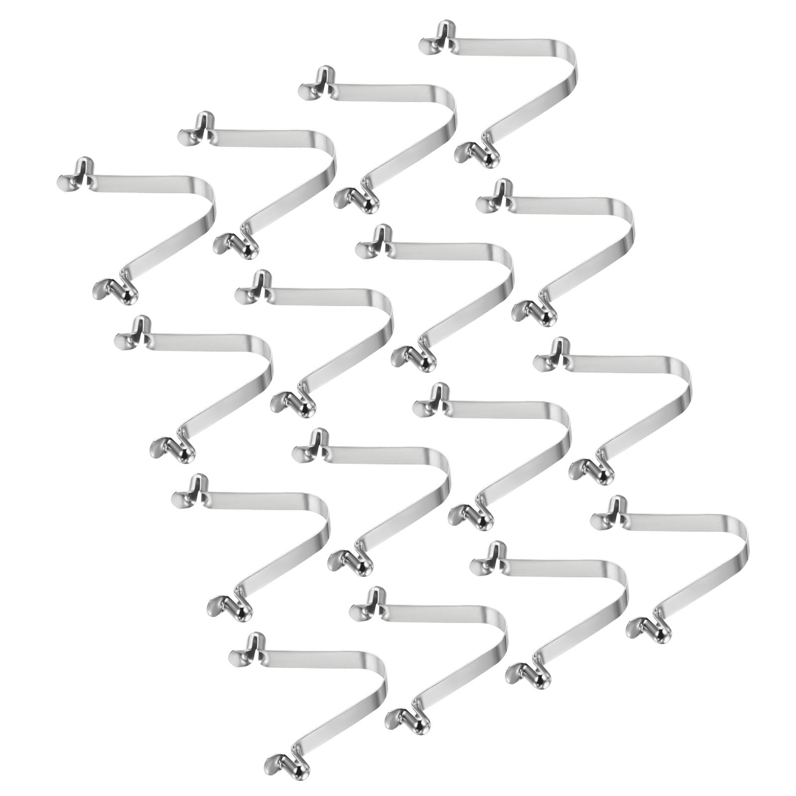 PATIKIL 8.5x6mm Kayak Paddle Snaps, 16 Pack Tent Pole Clips Steel V Shaped Double Pins Push Button Spring Clips Lock Tube Pole Clips for Camping Awning