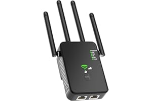 NEWNIK WiFi Extender, WiFi Booster 1200Mbps Wi-Fi Signal Booster Amplifier for Home Cover up to 12880 sq.ft & 100 Devices Dual Band Repeater (2.4/5GHz), 4 Antennas 360° Coverage with Ethernet Port & AP Mode