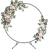 Sunexinlo 7.3FT Metal Circle Backdrop Stand – Gold Wedding Arch Frame For Ceremonies & Photos
