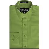 OmegaTux Boys Long Sleeve Solid Color Dress Shirts