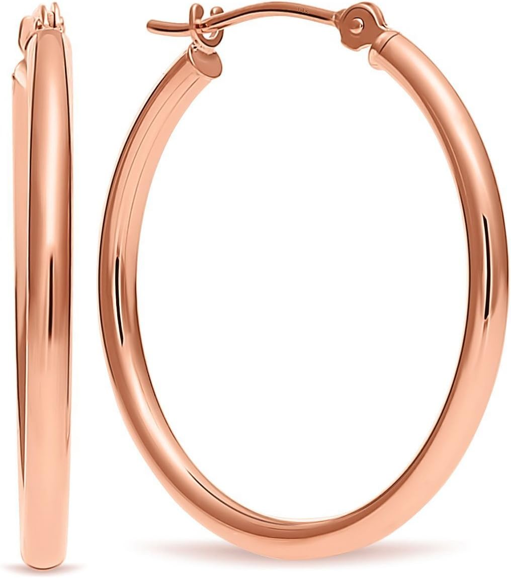 14k Gold Hoop Earrings, 1" Diameter
